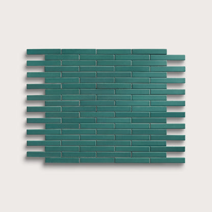 Cenote ceramic tile, 1 by 6 inch subway mosaic, matte finish