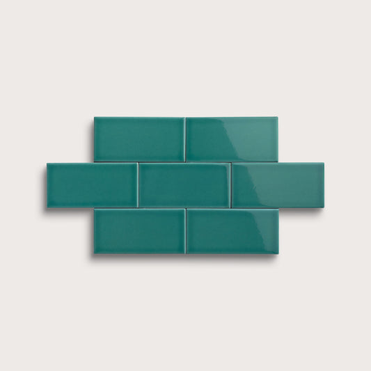 Cenote ceramic tile, 3 by 6 inches, gloss finish