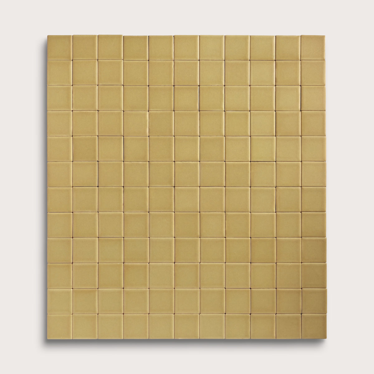 Citron ceramic tile, 2 by 2 inch mosaic, matte finish