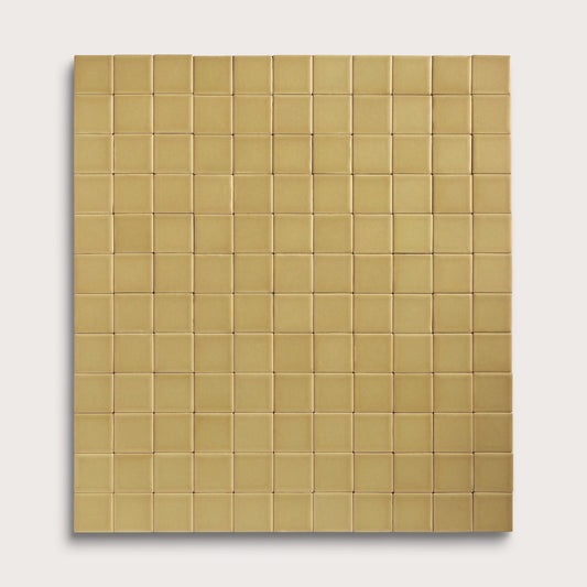 Citron ceramic tile, 2 by 2 inch mosaic, matte finish