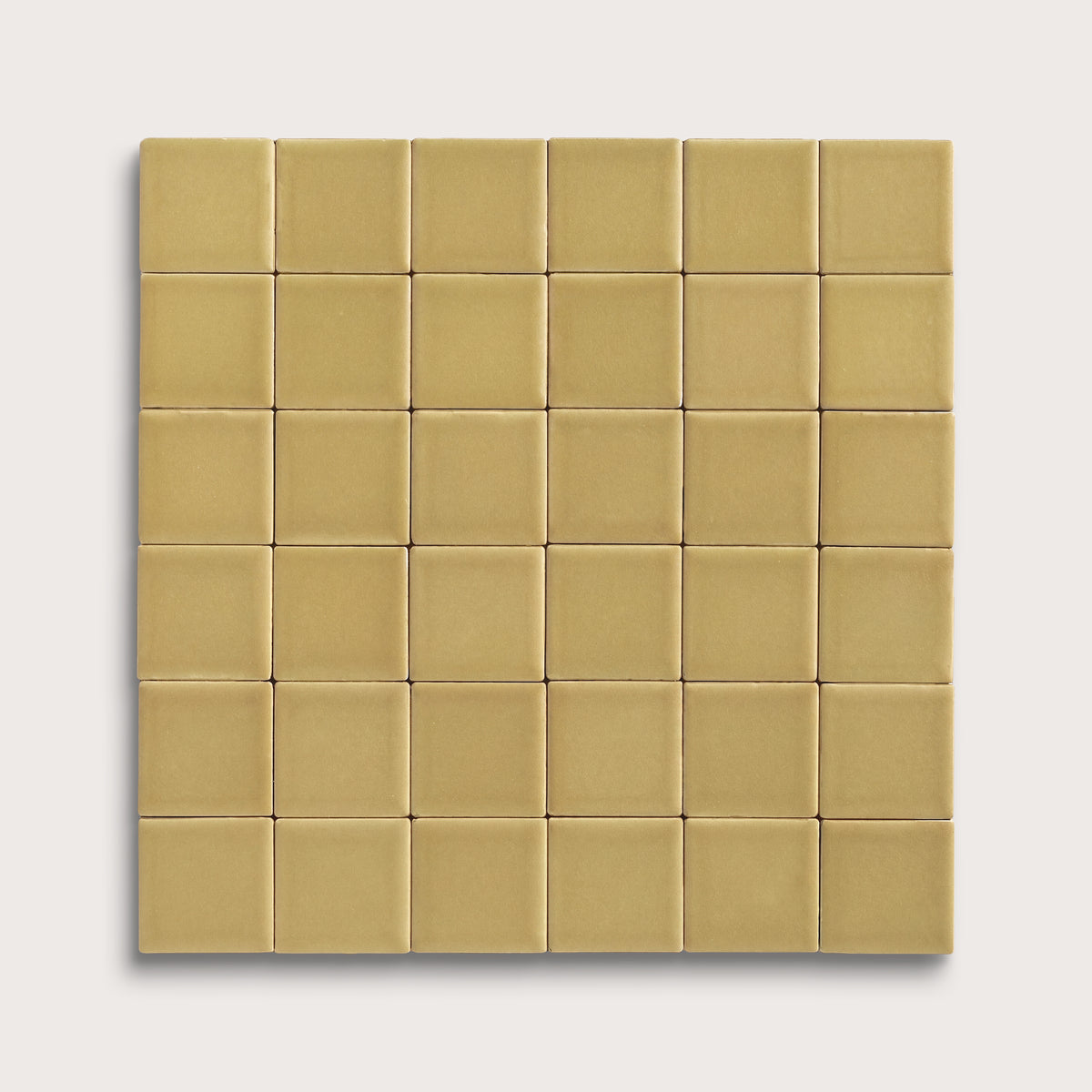 Citron ceramic tile, 2 by 2 inch mosaic, matte finish