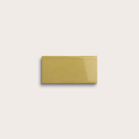 Citron ceramic tile, 2 by 4 inches, gloss finish