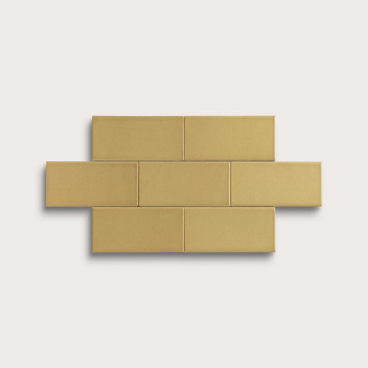 Citron ceramic tile, 2 by 4 inches, matte finish