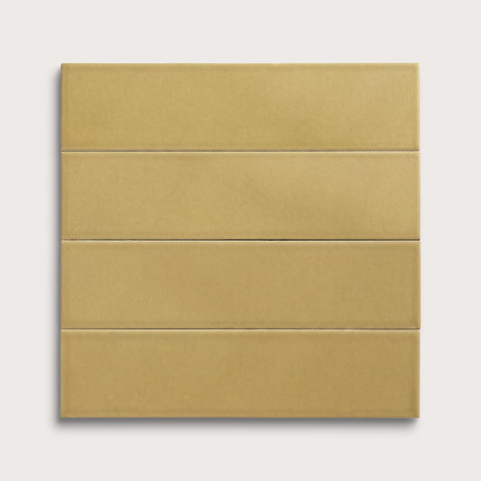 Citron ceramic tile, 3 by 12 inches, matte finish