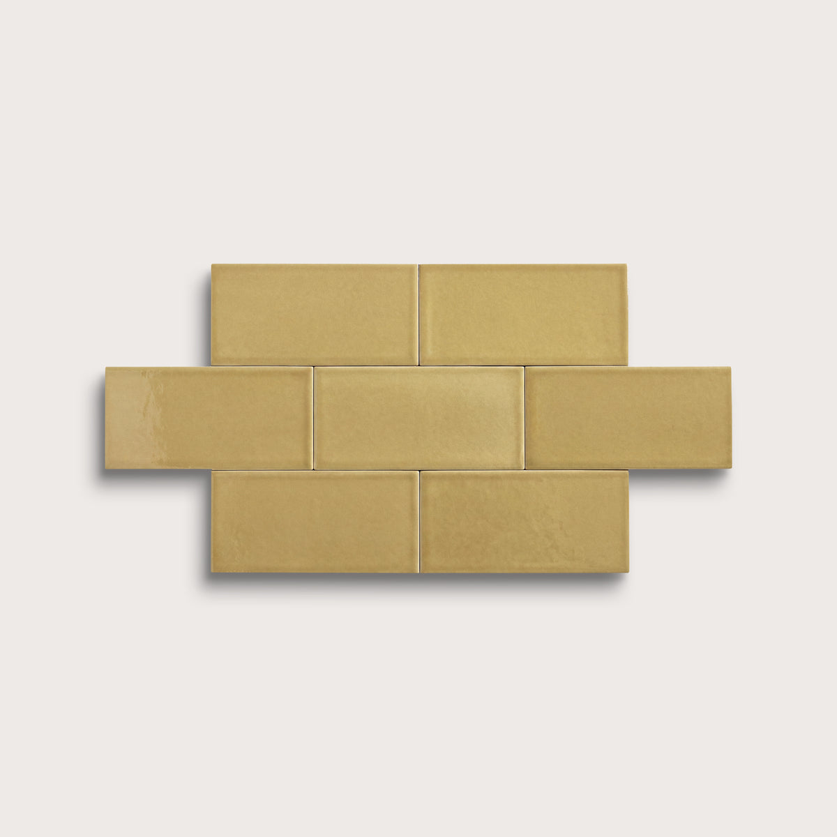 Citron ceramic tile, 3 by 6 inches, matte finish