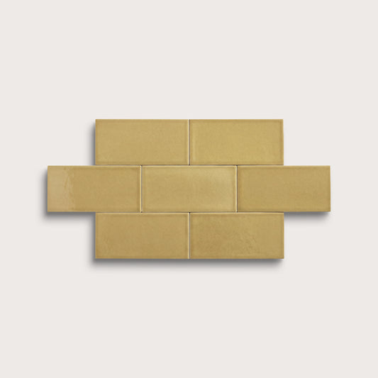 Citron ceramic tile, 3 by 6 inches, matte finish