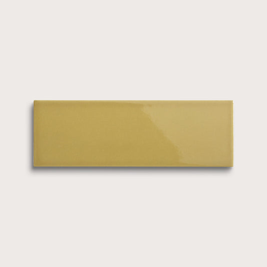 Citron ceramic tile, 4 by 12 inches, gloss finish
