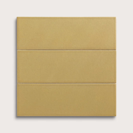 Citron ceramic tile, 4 by 12 inches, matte finish