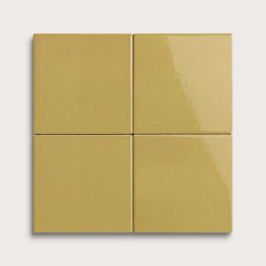 Citron ceramic tile, 4 by 4 inches, gloss finish