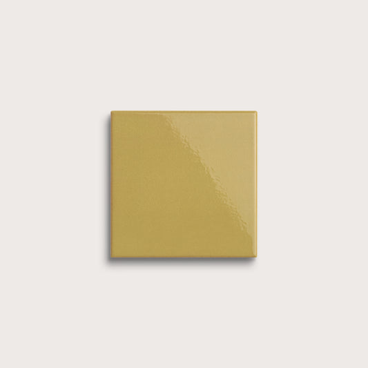 Citron ceramic tile, 4 by 4 inches, gloss finish