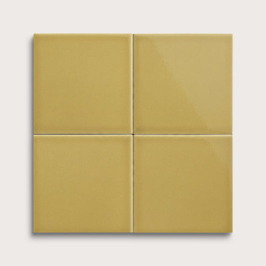 Citron ceramic tile, 6 by 6 inches, gloss finish