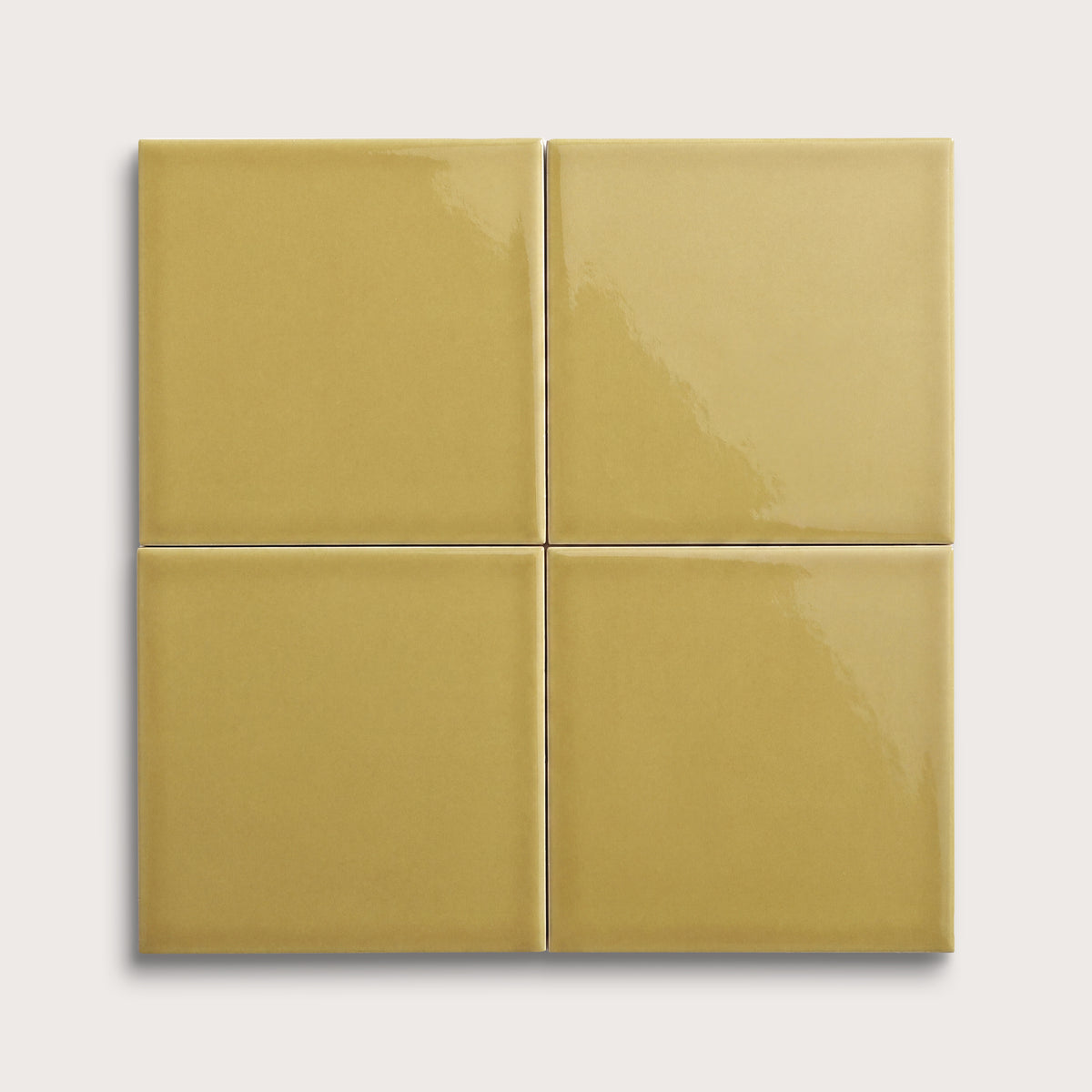 Citron ceramic tile, 8 by 8 inches, gloss finish