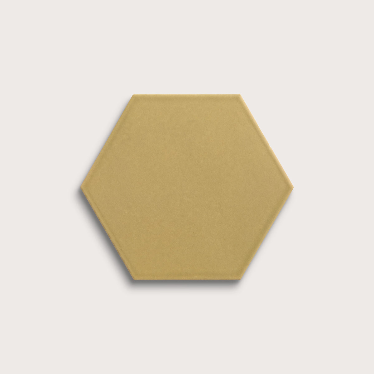 Citron ceramic tile, 8 inch hex, matte finish