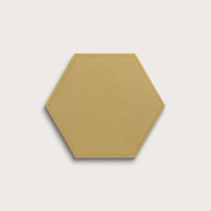 Citron ceramic tile, 8 inch hex, matte finish