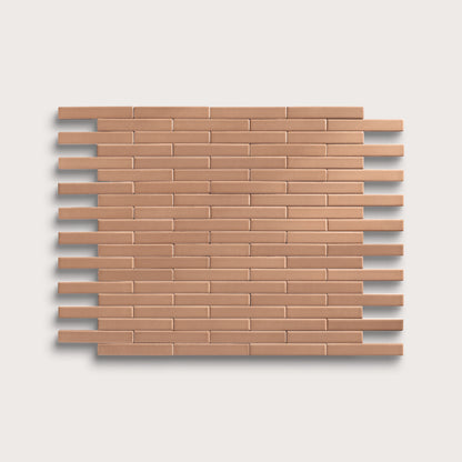 Clay ceramic tile, 1 by 6 inch subway mosaic, matte finish