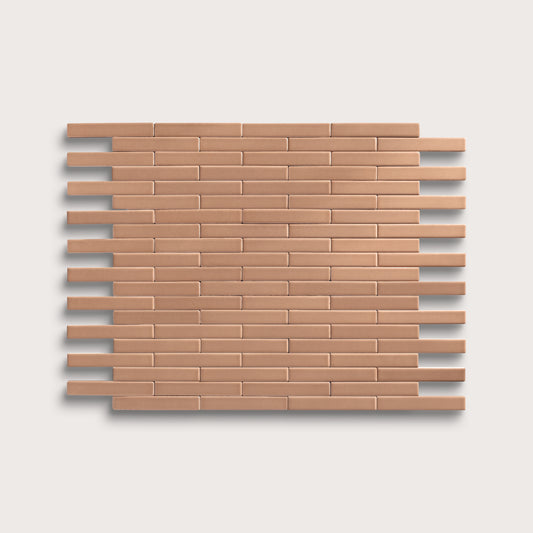 Clay ceramic tile, 1 by 6 inch subway mosaic, matte finish