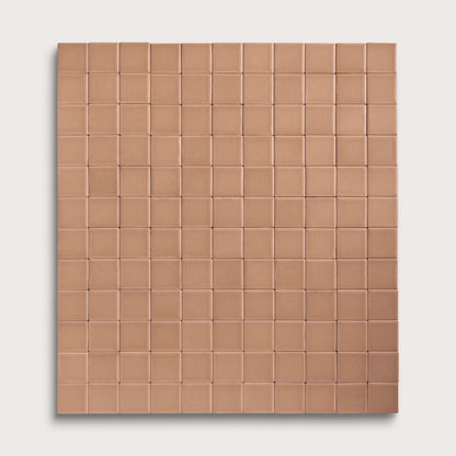 Clay ceramic tile, 2 by 2 inch mosaic, matte finish