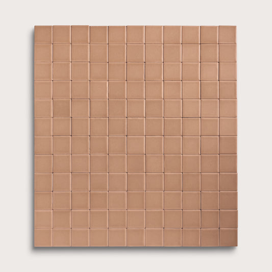 Clay ceramic tile, 2 by 2 inch mosaic, matte finish