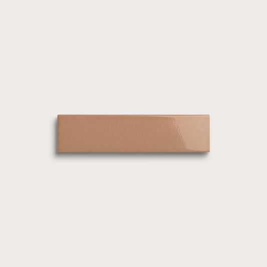 Clay ceramic tile, 2 by 8 inches, gloss finish
