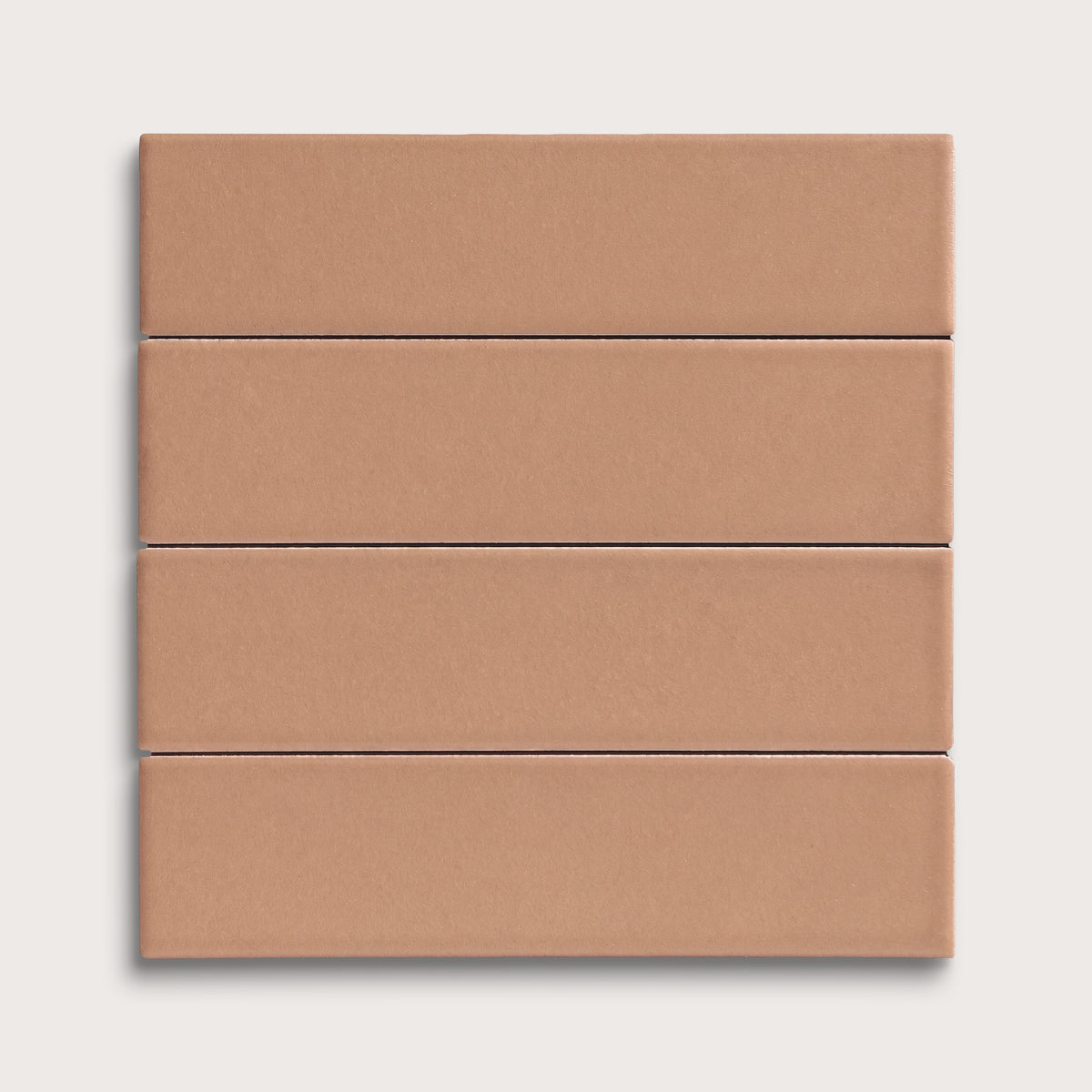 Clay ceramic tile, 2 by 8 inches, matte finish