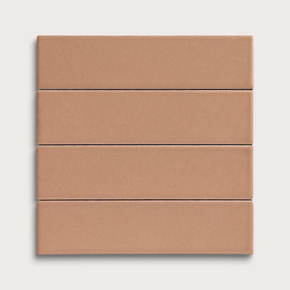 Clay ceramic tile, 2 by 8 inches, matte finish