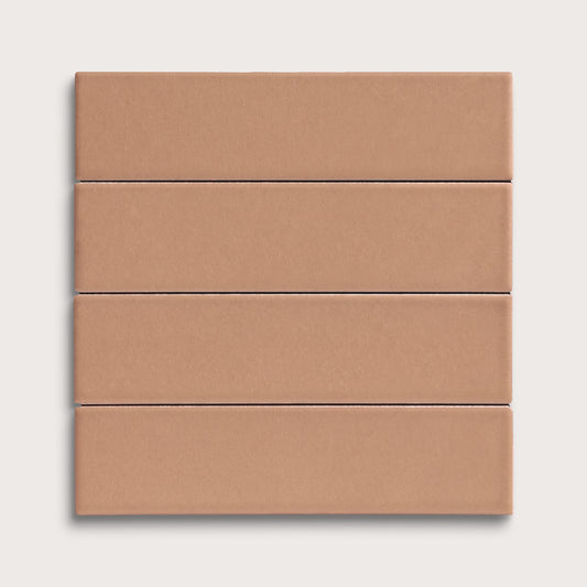 Clay ceramic tile, 2 by 8 inches, matte finish