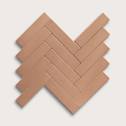 Clay ceramic tile, 2 by 8 inches, matte finish