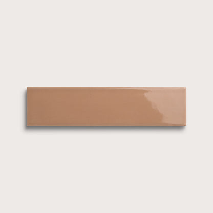 Clay ceramic tile, 3 by 12 inches, gloss finish