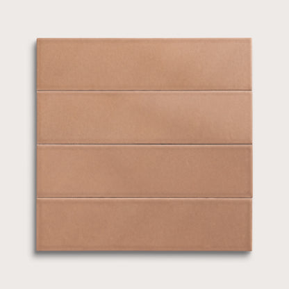Clay ceramic tile, 3 by 12 inches, matte finish