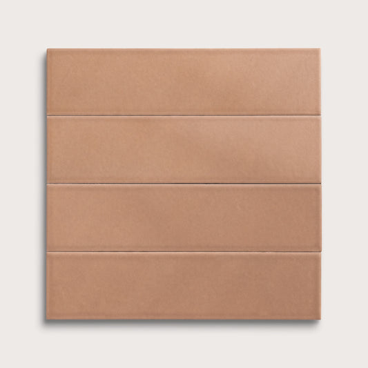 Clay ceramic tile, 3 by 12 inches, matte finish