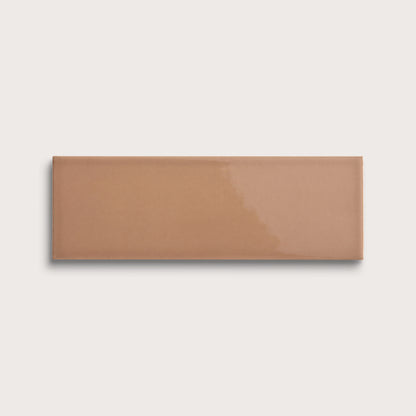 Clay ceramic tile, 4 by 12 inches, gloss finish