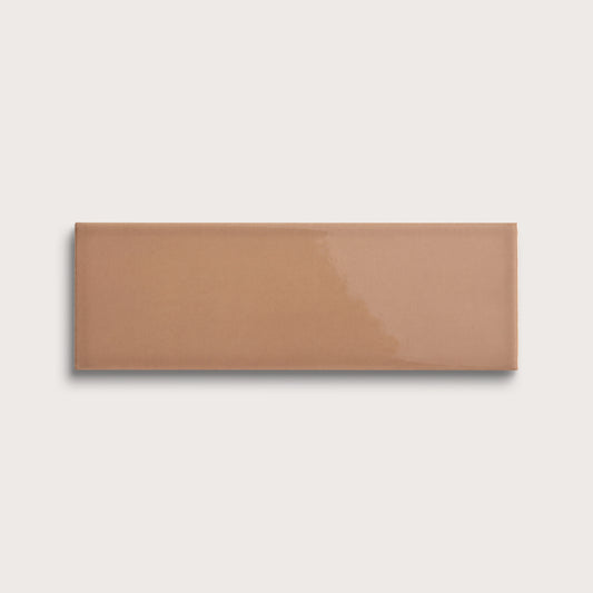 Clay ceramic tile, 4 by 12 inches, gloss finish