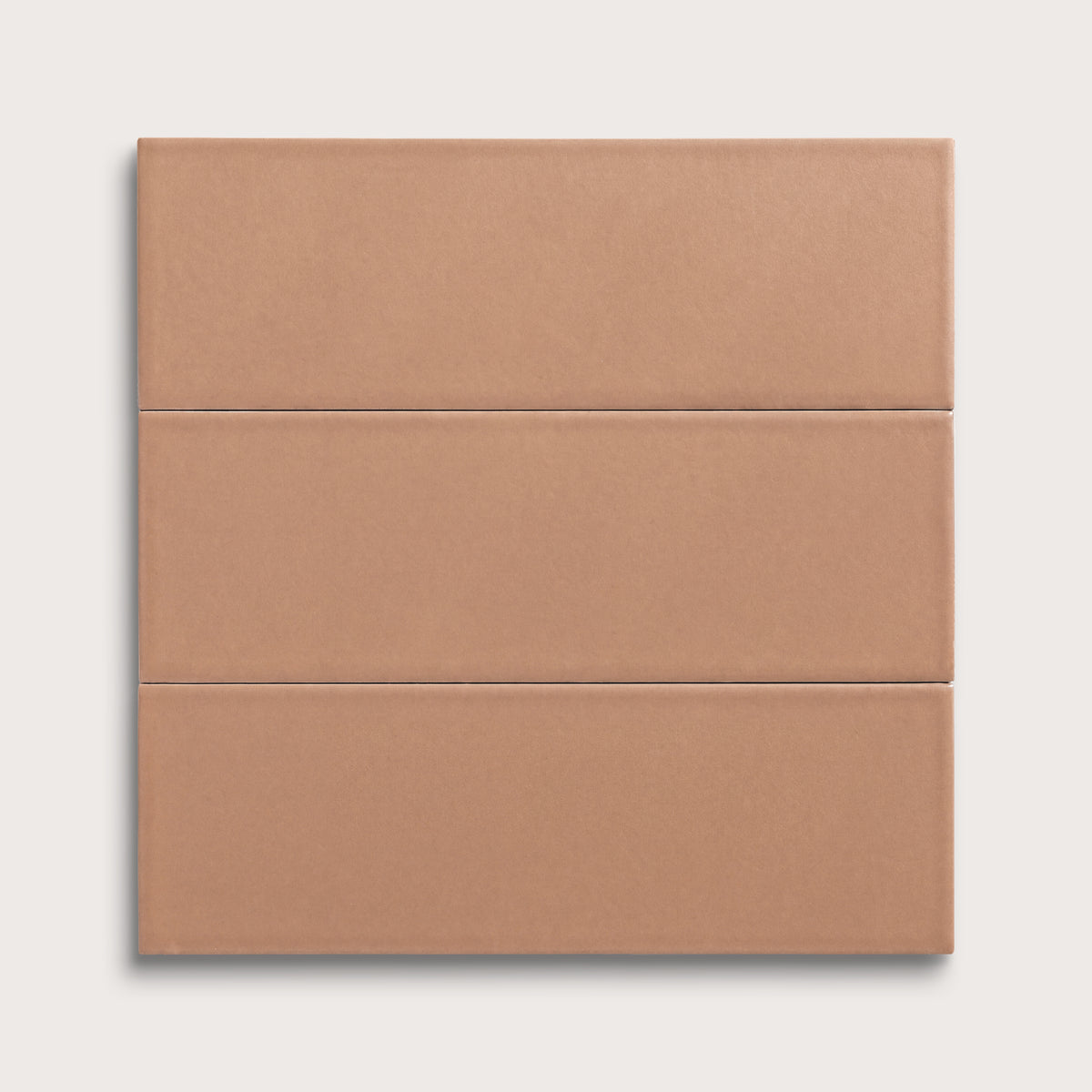 Clay ceramic tile, 4 by 12 inches, matte finish