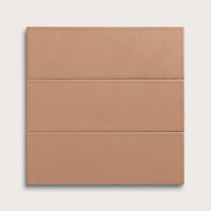 Clay ceramic tile, 4 by 12 inches, matte finish