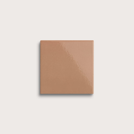 Clay ceramic tile, 4 by 4 inches, gloss finish