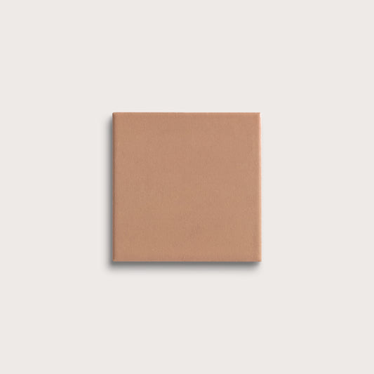 Clay ceramic tile, 4 by 4 inches, matte finish