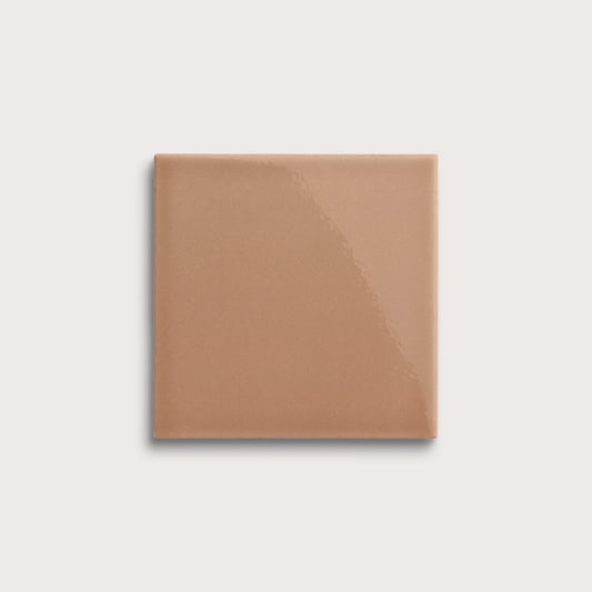 Clay ceramic tile, 6 by 6 inches, gloss finish