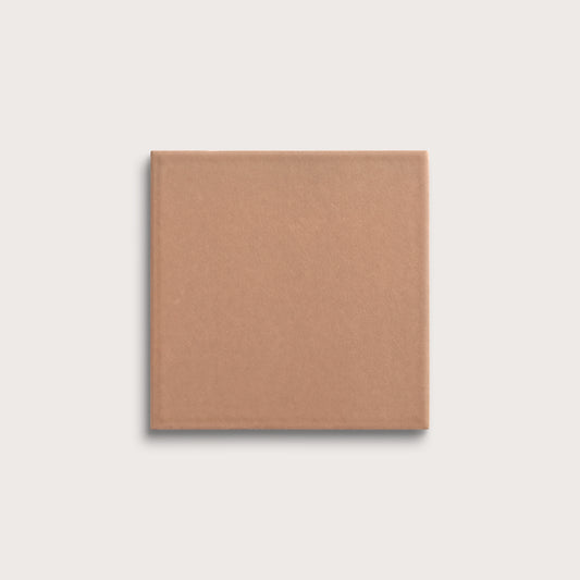Clay ceramic tile, 6 by 6 inches, matte finish