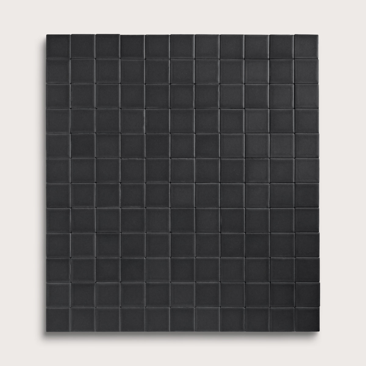 Deep Black ceramic tile, 2 by 2 inch mosaic, matte finish
