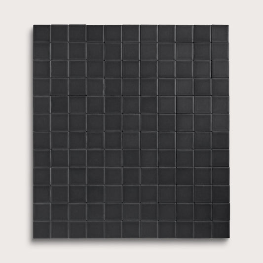 Deep Black ceramic tile, 2 by 2 inch mosaic, matte finish