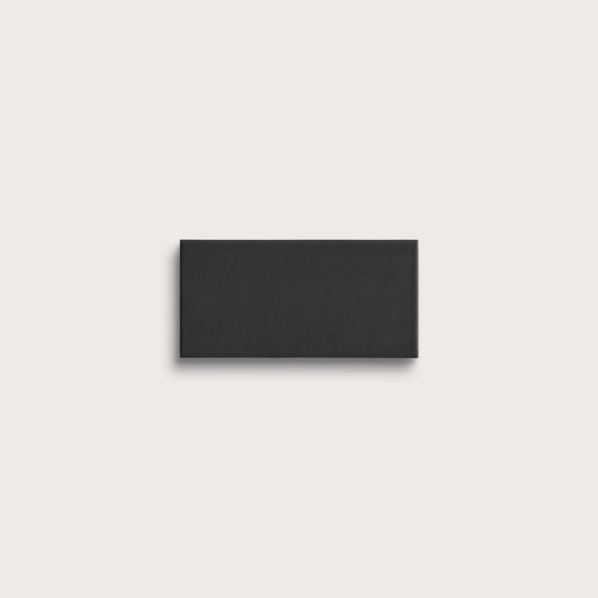 Deep Black ceramic tile, 2 by 4 inches, matte finish