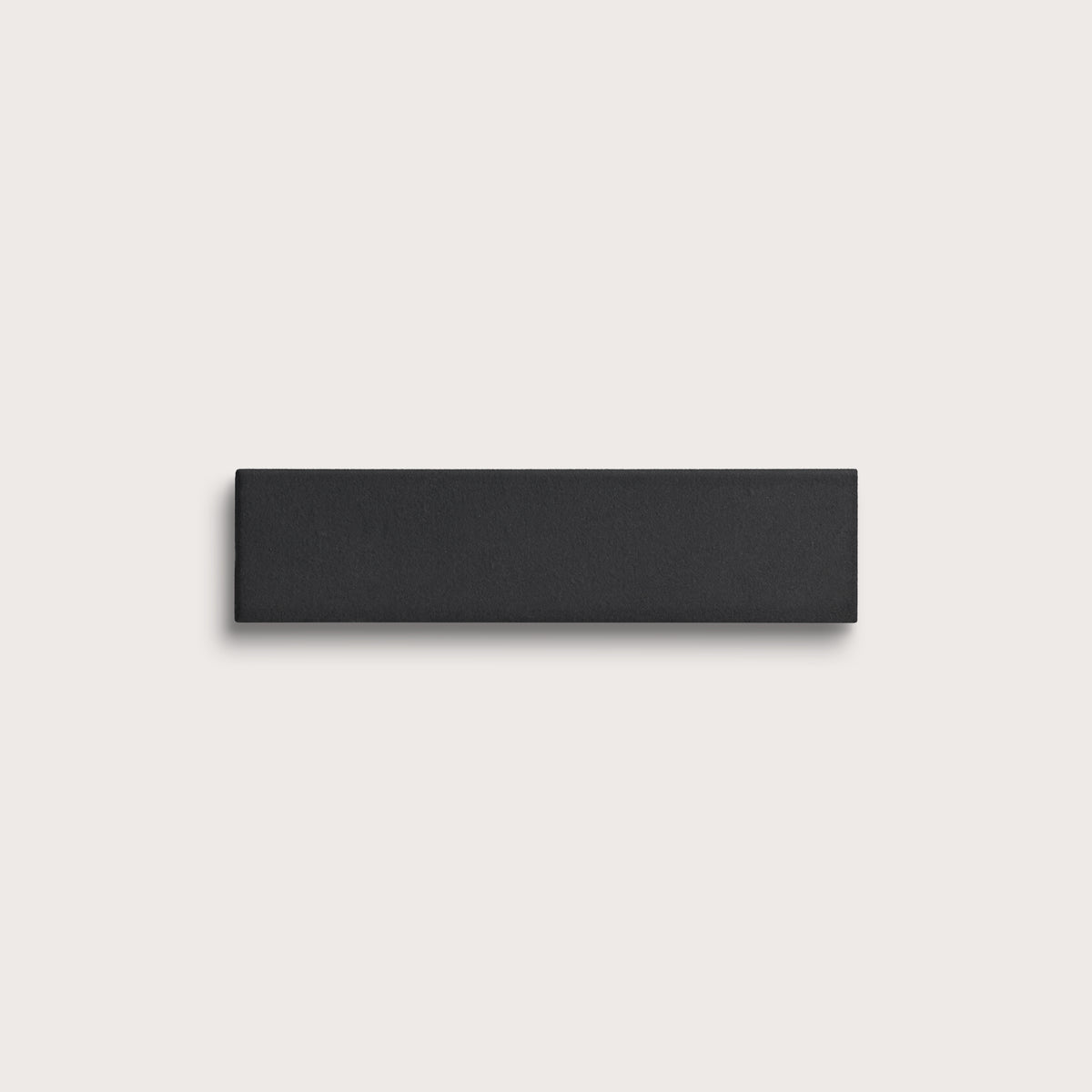 Deep Black ceramic tile, 2 by 8 inches, matte finish
