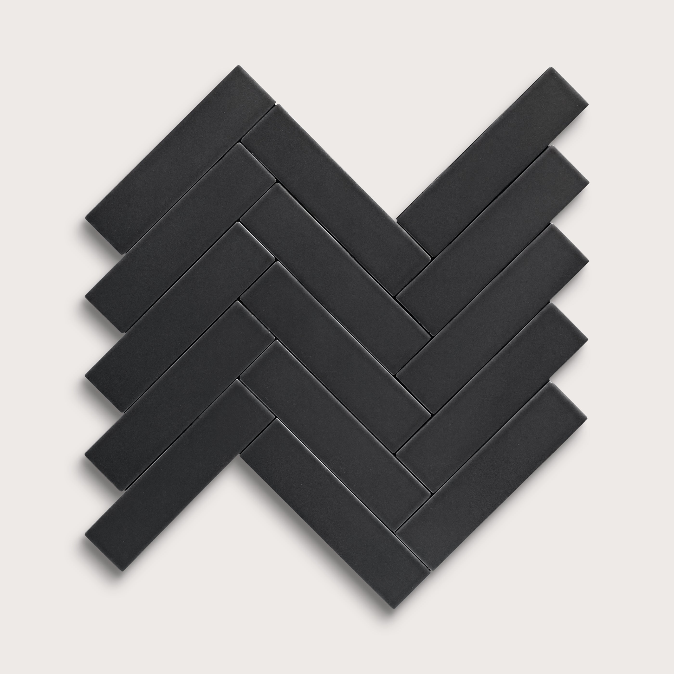 Deep Black 2x8 Flat Ceramic Tile | Matte – Riad Tile