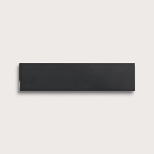 Deep Black ceramic tile, 3 by 12 inches, matte finish
