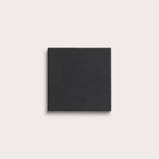 Deep Black ceramic tile, 4 by 4 inches, matte finish