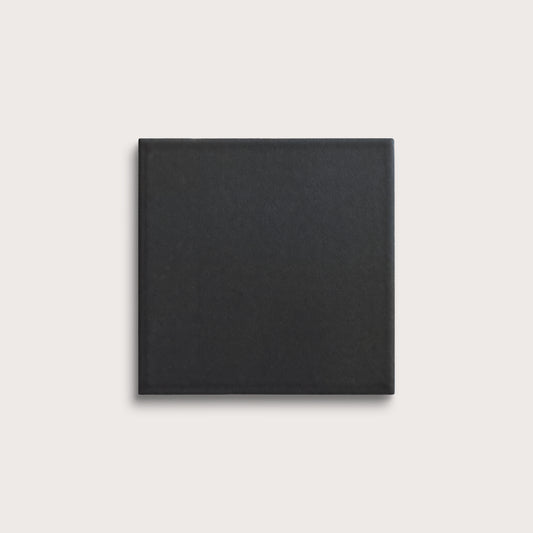 Deep Black ceramic tile, 6 by 6 inches, matte finish
