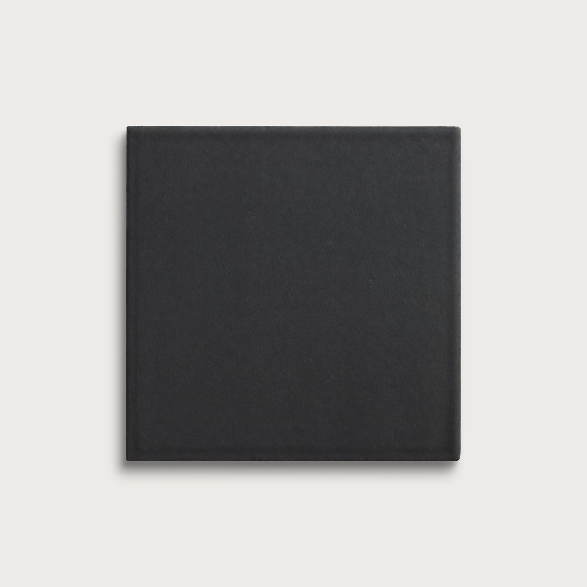 Deep Black ceramic tile, 8 by 8 inches, matte finish