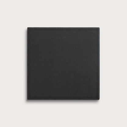 Deep Black ceramic tile, 8 by 8 inches, matte finish
