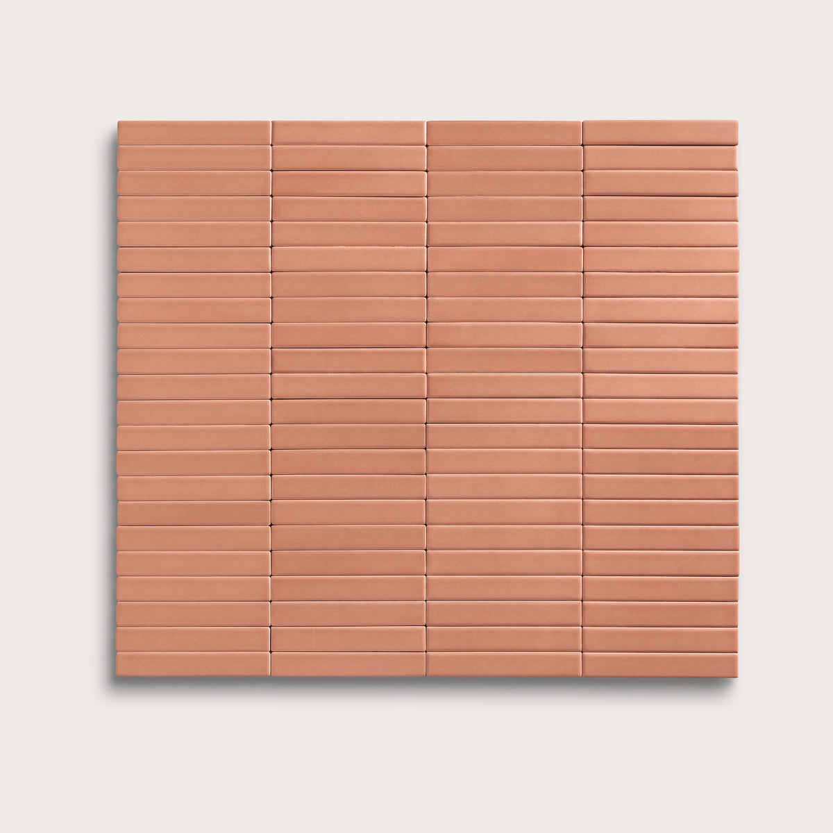 Dusk ceramic tile, 1 by 6 inch stacked mosaic, matte finish