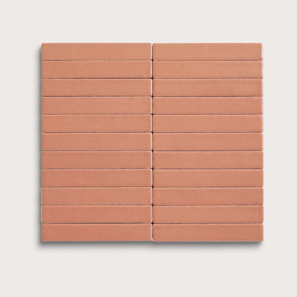 Dusk ceramic tile, 1 by 6 inch stacked mosaic, matte finish